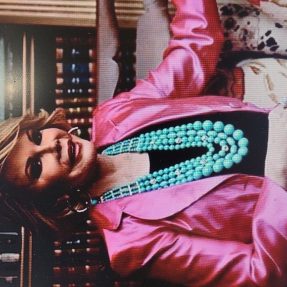 Joan Rivers 4 Strand Simulated Turquoise Layered Necklace - Picture 10 of 10